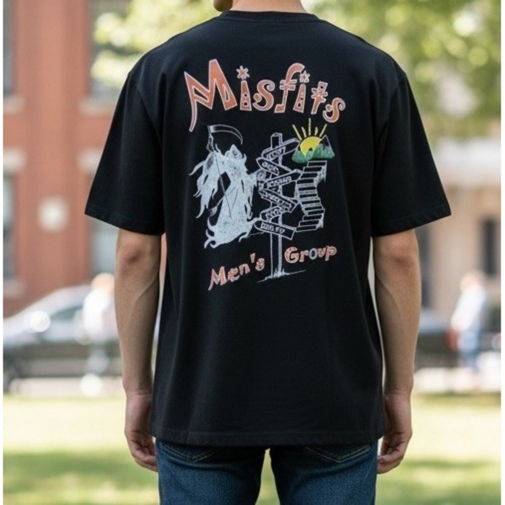 Vintage Misfits Men's Group Punk Rock Metal Band Size Med BLACK